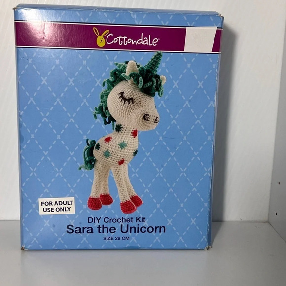 Cottondale, Sara the Unicorn diy crochet kit. NIB, 13” - Picture 5 of 8